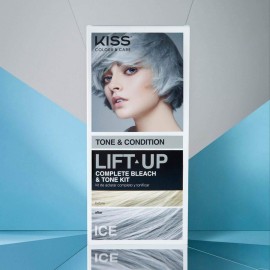 KISS Lift Up Complete Hair Bleach Kit with Revitalizing Plex Serum to Protect from Damage, Maximum Strength to Lighten Dark or Resistant Hair, Complete DIY 6-Pc Kit KISS Lift Up Complete Hair Bleach Kit with Revitalizing Plex Serum to Protect from Damage, Maximum Strength to Lighten Dark or Resistant Hair, Complete DIY 6-Pc Kit