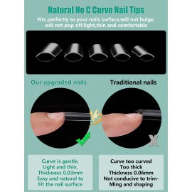 480PCS Extra Long NO C Curve Nail Tips XL, 2 Packs Natural and Clear Nail Tips for Acrylic Nails Professional Set, 12 Sizes Straight Tapered Square Press on False Nail Tips for Nail Art Salon Home DIY 480PCS Extra Long NO C Curve Nail Tips XL, 2 Packs Natural and Clear Nail Tips for Acrylic Nails Professional Set, 12 Sizes Straight Tapered Square Press on False Nail Tips for Nail Art Salon Home DIY