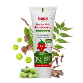 Babyorgano Herbal Kids Baby Toothpaste 0-5 Years 50gm, Strawberry Flavor, with Babool, Khadir & Lodhra Stregthen Gums, Bad Breath, Prevent Tooth Decay | Fluoride, SLS Free 50 g (Pack of 1) Light Pink Babyorgano Herbal Kids Baby Toothpaste 0-5 Years 50gm, Strawberry Flavor, with Babool, Khadir & Lodhra Stregthen Gums, Bad Breath, Prevent Tooth Decay | Fluoride, SLS Free 50 g (Pack of 1) Light Pink