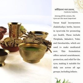 Tatsat Ayurvedic Herbal Kajal | Natural, Lead-Free & Chemical-Free Eye Care | Soothing Formula for Everyday Use | Safe for All Skin Types | Made with Triphala, Chakshushya Herbs, Castor Oil etc Tatsat Ayurvedic Herbal Kajal | Natural, Lead-Free & Chemical-Free Eye Care | Soothing Formula for Everyday Use | Safe for All Skin Types | Made with Triphala, Chakshushya Herbs, Castor Oil etc