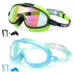 Seago Swim Goggles 2 Pack Anti-Fog Anti-UV Wide View Swimming Goggles for Kids 3-14