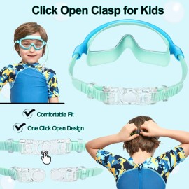Seago Swim Goggles 2 Pack Anti-Fog Anti-UV Wide View Swimming Goggles for Kids 3-14
