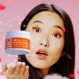 SeoulCeuticals Korean Snail Mucin Eye Cream - 97.5% Snail Filtrate K Beauty Anti Aging Under Eye Anti Wrinkle Eye Treatment Cream 0.5oz SeoulCeuticals Korean Snail Mucin Eye Cream - 97.5% Snail Filtrate K Beauty Anti Aging Under Eye Anti Wrinkle Eye Treatment Cream 0.5oz