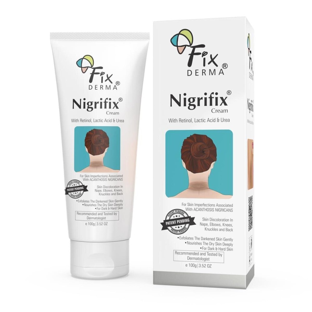 FIXDERMA Nigrifix Cream for Acanthosis Nigricans with Lactic Acid | Dermatologist Tested Retinol Cream | Useful for Dark Body Parts like Neck, Ankles, Armpits & Elbows -3.52 FlOz FIXDERMA Nigrifix Cream for Acanthosis Nigricans with Lactic Acid | Dermatologist Tested Retinol Cream | Useful for Dark Body Parts like Neck, Ankles, Armpits & Elbows -3.52 FlOz