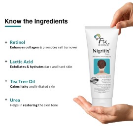 FIXDERMA Nigrifix Cream for Acanthosis Nigricans with Lactic Acid | Dermatologist Tested Retinol Cream | Useful for Dark Body Parts like Neck, Ankles, Armpits & Elbows -3.52 FlOz FIXDERMA Nigrifix Cream for Acanthosis Nigricans with Lactic Acid | Dermatologist Tested Retinol Cream | Useful for Dark Body Parts like Neck, Ankles, Armpits & Elbows -3.52 FlOz