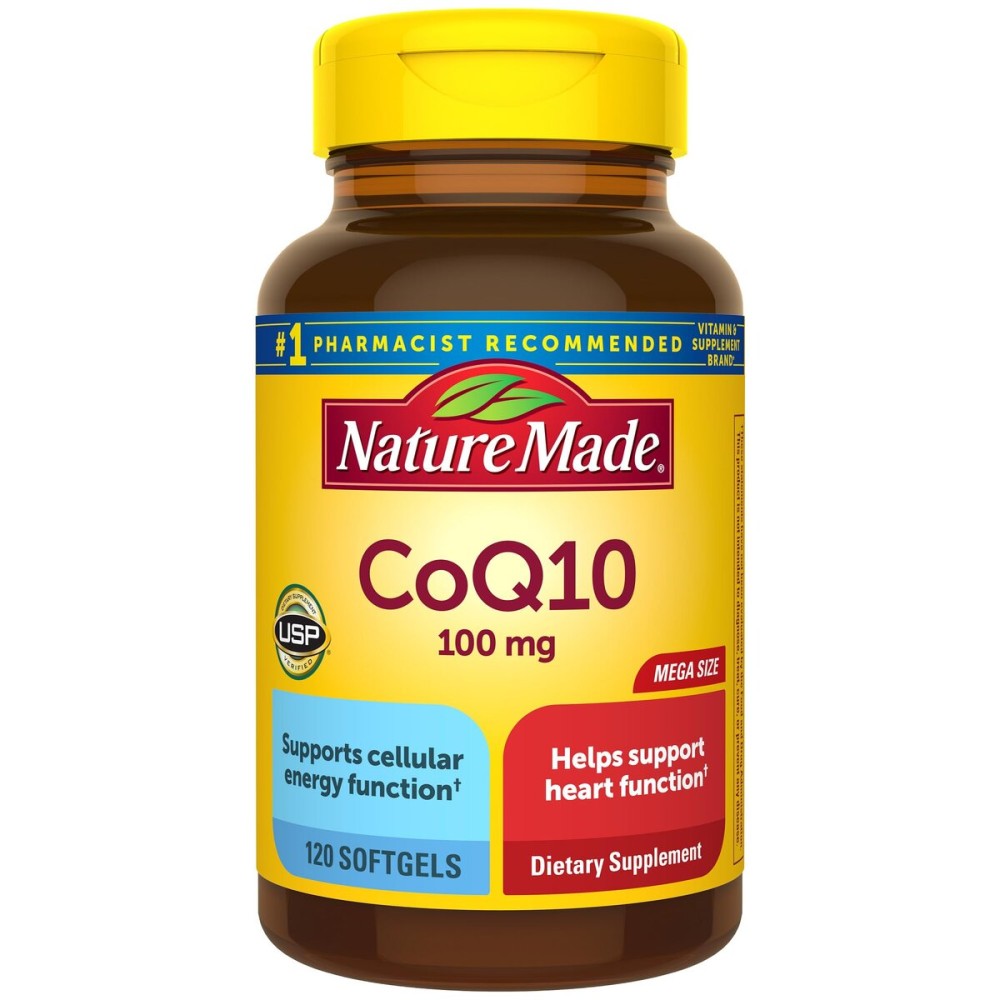 Nature Made CoQ10 100mg, Dietary Supplement for Heart Health Support, 120 Softgels, 120 Day Supply Nature Made CoQ10 100mg, Dietary Supplement for Heart Health Support, 120 Softgels, 120 Day Supply