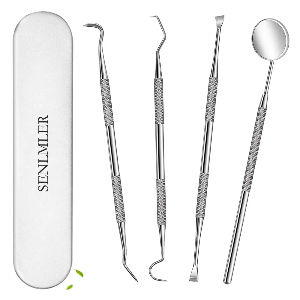 SENLMLER Dental Tools, Professional Plaque Remover Teeth Cleaning Tool Kit, Stainless Steel Dental Pick Tartar Scraper Tooth Cleaner, Oral Care Hygiene Set for Dentist Personal Pets with Storage Box SENLMLER Dental Tools, Professional Plaque Remover Teeth Cleaning Tool Kit, Stainless Steel Dental Pick Tartar Scraper Tooth Cleaner, Oral Care Hygiene Set for Dentist Personal Pets with Storage Box