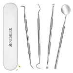 SENLMLER Dental Tools, Professional Plaque Remover Teeth Cleaning Tool Kit, Stainless Steel Dental Pick Tartar Scraper Tooth Cleaner, Oral Care Hygiene Set for Dentist Personal Pets with Storage Box