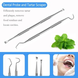 SENLMLER Dental Tools, Professional Plaque Remover Teeth Cleaning Tool Kit, Stainless Steel Dental Pick Tartar Scraper Tooth Cleaner, Oral Care Hygiene Set for Dentist Personal Pets with Storage Box SENLMLER Dental Tools, Professional Plaque Remover Teeth Cleaning Tool Kit, Stainless Steel Dental Pick Tartar Scraper Tooth Cleaner, Oral Care Hygiene Set for Dentist Personal Pets with Storage Box