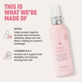 Drybar Prep Rally Prime & Prep Detangler Noir Scent - Full Size | Nourishes Hair, Detangles with Ease, Leaves Hair Soft & Manageable, Protects Hair, Cruelty Free