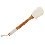 Leotruny 100% Natural Exfoliating Loofah with Long Wooden Handle Shower Back Brush (Off-White (1 Pack))