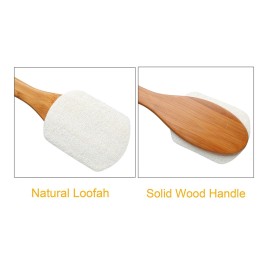 Leotruny 100% Natural Exfoliating Loofah with Long Wooden Handle Shower Back Brush (Off-White (1 Pack)) Leotruny 100% Natural Exfoliating Loofah with Long Wooden Handle Shower Back Brush (Off-White (1 Pack))