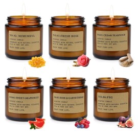 6 Pack Candles for Home Scented Aromatherapy Candle Gift Set for Women Soy Wax Long Lasting Amber Jar Candles Gift for Birthday Mother\'s Thanksgiving Day Present 6 Pack Candles for Home Scented Aromatherapy Candle Gift Set for Women Soy Wax Long Lasting Amber Jar Candles Gift for Birthday Mother\'s Thanksgiving Day Present