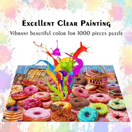 HUADADA Jigsaw Puzzles for Adults 1000 Pieces, Donuts Interlock Perfectly Letter on Back No Dust, Home Decor Birthday Party Gift Toy for Men Women Olders Seniors (27.5x19.6), 1:1 Poster HUADADA Jigsaw Puzzles for Adults 1000 Pieces, Donuts Interlock Perfectly Letter on Back No Dust, Home Decor Birthday Party Gift Toy for Men Women Olders Seniors (27.5x19.6), 1:1 Poster