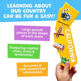 United States Puzzles for Kids Ages 4-6 - Educational Toys for Boys & Girls - 70Pcs USA Map Kids Puzzle with 50 States & Capitals - Floor Jigsaw Puzzles - Fun Learning Activities & Gifts for Children United States Puzzles for Kids Ages 4-6 - Educational Toys for Boys & Girls - 70Pcs USA Map Kids Puzzle with 50 States & Capitals - Floor Jigsaw Puzzles - Fun Learning Activities & Gifts for Children