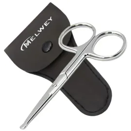 Melwey Rounded Stainless Steel Facial Hair Scissors/Safety Scissor for - Nose, Eyebrows, Facial Hair, Eyelashes, Moustache, Beard Trimming, Baby Nail. Melwey Rounded Stainless Steel Facial Hair Scissors/Safety Scissor for - Nose, Eyebrows, Facial Hair, Eyelashes, Moustache, Beard Trimming, Baby Nail.