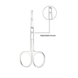 Melwey Rounded Stainless Steel Facial Hair Scissors/Safety Scissor for - Nose, Eyebrows, Facial Hair, Eyelashes, Moustache, Beard Trimming, Baby Nail.