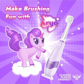Papablic Toddler Sonic Electric Toothbrush Kids for Ages 1-3 Years, Baby Electric Toothbrush with Cute Unicorn Cover and Smart LED Timer, 4 Brush Heads (Arya) Papablic Toddler Sonic Electric Toothbrush Kids for Ages 1-3 Years, Baby Electric Toothbrush with Cute Unicorn Cover and Smart LED Timer, 4 Brush Heads (Arya)