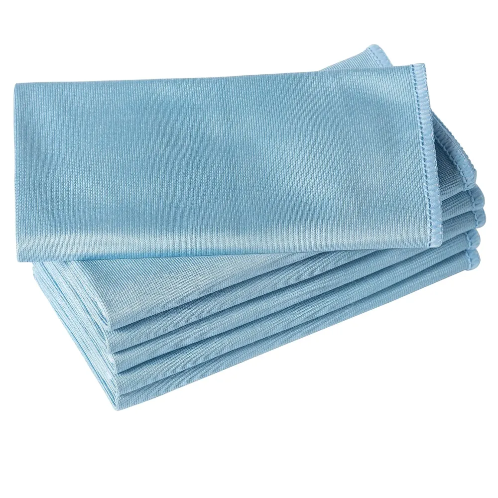 Puomue 6 Pack Microfiber Glass Cleaning Cloth, 16 Inch X 16 Inch, Lint Free Quickly Clean Window, Glasses, Windshields, Mirrors, and Stainless Steel, Blue Puomue 6 Pack Microfiber Glass Cleaning Cloth, 16 Inch X 16 Inch, Lint Free Quickly Clean Window, Glasses, Windshields, Mirrors, and Stainless Steel, Blue