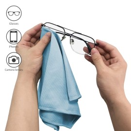 Puomue 6 Pack Microfiber Glass Cleaning Cloth, 16 Inch X 16 Inch, Lint Free Quickly Clean Window, Glasses, Windshields, Mirrors, and Stainless Steel, Blue Puomue 6 Pack Microfiber Glass Cleaning Cloth, 16 Inch X 16 Inch, Lint Free Quickly Clean Window, Glasses, Windshields, Mirrors, and Stainless Steel, Blue