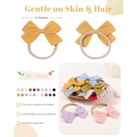 jollybows 20pcs Baby Girls Nylon Hair Bows Headbands Linen Hair Bands Elastic Hair Accessories for Kids Infants Newborn jollybows 20pcs Baby Girls Nylon Hair Bows Headbands Linen Hair Bands Elastic Hair Accessories for Kids Infants Newborn