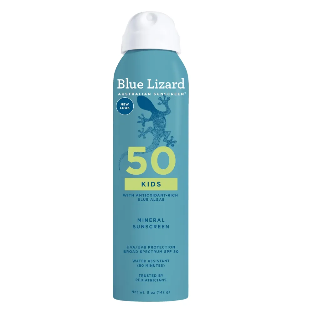 Blue Lizard Kids Mineral Sunscreen Spray SPF 50+, Brand, Broad-Spectrum UVA/UVB Protection, Water-Resistant, Zinc Oxide Formula, 5 fl oz Blue Lizard Kids Mineral Sunscreen Spray SPF 50+, Brand, Broad-Spectrum UVA/UVB Protection, Water-Resistant, Zinc Oxide Formula, 5 fl oz
