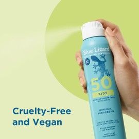 Blue Lizard Kids Mineral Sunscreen Spray SPF 50+, Brand, Broad-Spectrum UVA/UVB Protection, Water-Resistant, Zinc Oxide Formula, 5 fl oz Blue Lizard Kids Mineral Sunscreen Spray SPF 50+, Brand, Broad-Spectrum UVA/UVB Protection, Water-Resistant, Zinc Oxide Formula, 5 fl oz