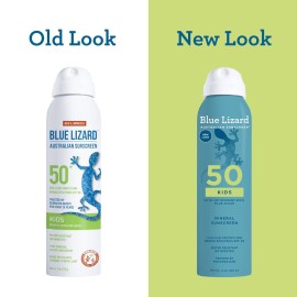 Blue Lizard Kids Mineral Sunscreen Spray SPF 50+, Brand, Broad-Spectrum UVA/UVB Protection, Water-Resistant, Zinc Oxide Formula, 5 fl oz Blue Lizard Kids Mineral Sunscreen Spray SPF 50+, Brand, Broad-Spectrum UVA/UVB Protection, Water-Resistant, Zinc Oxide Formula, 5 fl oz