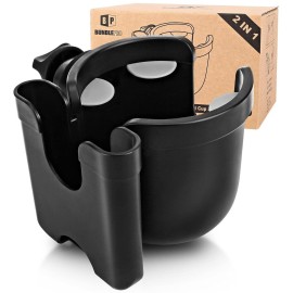 Universal Stroller Cup Holder with Mobile Phone Case, 2-in-1 Strollers Storage Rack, 360 Degrees Rotation Drink Holder for Bike, Pushchair, Wheelchair, Walker,Bicycle, Fits Most Cups Universal Stroller Cup Holder with Mobile Phone Case, 2-in-1 Strollers Storage Rack, 360 Degrees Rotation Drink Holder for Bike, Pushchair, Wheelchair, Walker,Bicycle, Fits Most Cups