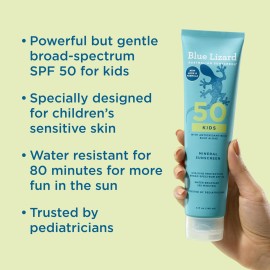 BLUE LIZARD Kids Sunscreen Lotion SPF 50+ 5oz Tube, cream BLUE LIZARD Kids Sunscreen Lotion SPF 50+ 5oz Tube, cream