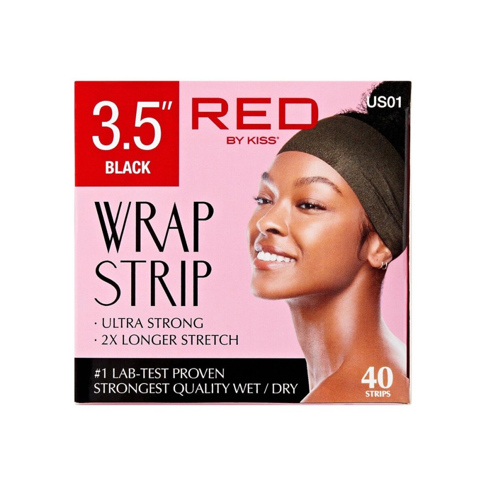 Red by Kiss Hair Wrapping Strip, Ultra Strong 2X Longer Stretch, 40 Strips, Suitable for Wet/Dry Hair, White, Styling Paper for Sleek Hairstyles (3.5, Black, 1 PACK) Red by Kiss Hair Wrapping Strip, Ultra Strong 2X Longer Stretch, 40 Strips, Suitable for Wet/Dry Hair, White, Styling Paper for Sleek Hairstyles (3.5, Black, 1 PACK)