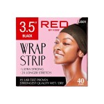 Red by Kiss Hair Wrapping Strip, Ultra Strong 2X Longer Stretch, 40 Strips, Suitable for Wet/Dry Hair, White, Styling Paper for Sleek Hairstyles (3.5, Black, 1 PACK)