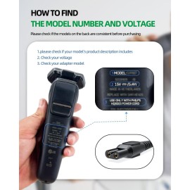 15V HQ8505 Power Cord Fit for Philips Norelco 3000 5000 7000 9000 Series Charger Shaver Electric Razor Beard Trimmer (Fit for Multigroom MG5750 MG7750 MG7770 MG7790)