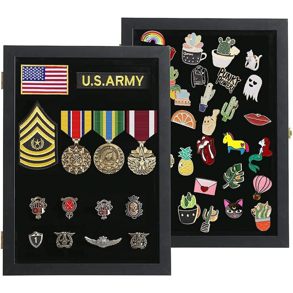 Verani Pin Display Case - 11x14 Pin Collection Display with 98% Uv Protection Acrylic Door for Military Medals, Beach Tags, Jewelry Pins, Pin Gift, Insignia Ribbons, Pin Enthusiast Collectibles, Black Verani Pin Display Case - 11x14 Pin Collection Display with 98% Uv Protection Acrylic Door for Military Medals, Beach Tags, Jewelry Pins, Pin Gift, Insignia Ribbons, Pin Enthusiast Collectibles, Black