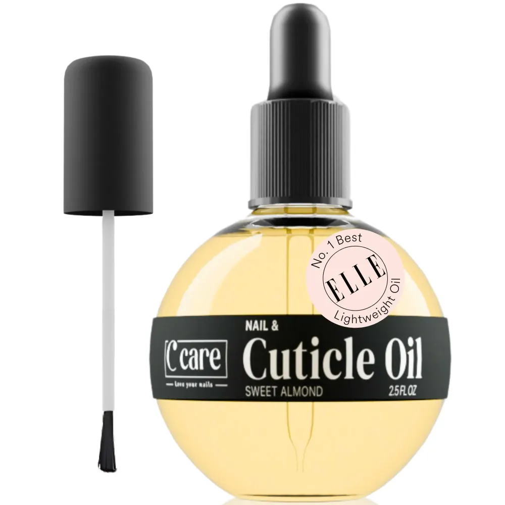 C CARE Sweet Almond Cuticle Oil For Nails - Repairs Cuticles Overnight - Moisturizes and Strengthens Nails and Cuticles - Dropper & Brush included - 2.5oz C CARE Sweet Almond Cuticle Oil For Nails - Repairs Cuticles Overnight - Moisturizes and Strengthens Nails and Cuticles - Dropper & Brush included - 2.5oz