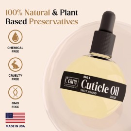 C CARE Sweet Almond Cuticle Oil For Nails - Repairs Cuticles Overnight - Moisturizes and Strengthens Nails and Cuticles - Dropper & Brush included - 2.5oz C CARE Sweet Almond Cuticle Oil For Nails - Repairs Cuticles Overnight - Moisturizes and Strengthens Nails and Cuticles - Dropper & Brush included - 2.5oz
