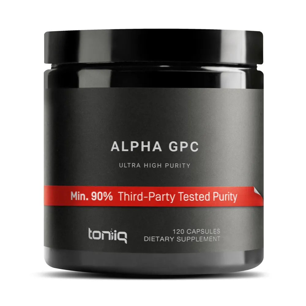 Toniiq Ultra High Purity Alpha GPC Capsules - 600mg Concentrated Formula - 90%+ Highly Purified and Bioavailable Nootropic - 120 Capsules Alpha GPC Supplement Toniiq Ultra High Purity Alpha GPC Capsules - 600mg Concentrated Formula - 90%+ Highly Purified and Bioavailable Nootropic - 120 Capsules Alpha GPC Supplement