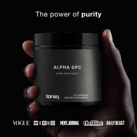 Toniiq Ultra High Purity Alpha GPC Capsules - 600mg Concentrated Formula - 90%+ Highly Purified and Bioavailable Nootropic - 120 Capsules Alpha GPC Supplement Toniiq Ultra High Purity Alpha GPC Capsules - 600mg Concentrated Formula - 90%+ Highly Purified and Bioavailable Nootropic - 120 Capsules Alpha GPC Supplement