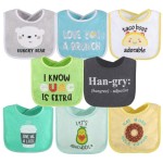 The Peanutshell Baby Boy or Girl Terry Bibs Set of 10-100% Cotton, Soft, Absorbent Baby Bibs, Unisex Toddler Boy or Girl Set, Newborn & Infant - Han-Gry