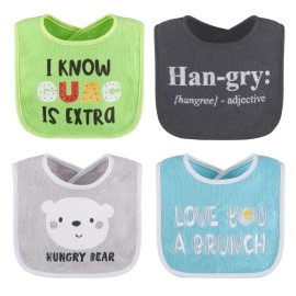 The Peanutshell Baby Boy or Girl Terry Bibs Set of 10-100% Cotton, Soft, Absorbent Baby Bibs, Unisex Toddler Boy or Girl Set, Newborn & Infant - Han-Gry