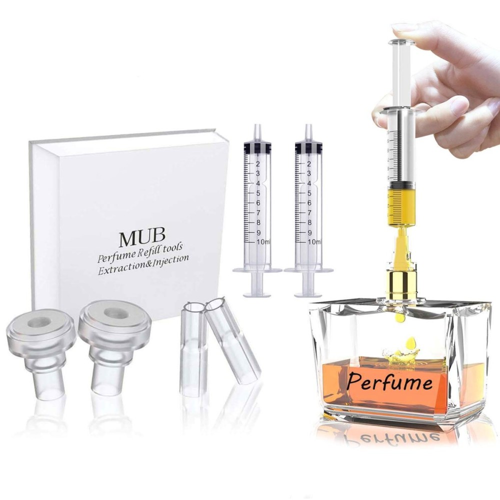MUB Perfume Refill Pump Tools, Perfume Dispenser with Adapter Tools for Perfumes Transfer to empty bottles, Include 2 Syringe for Replacement MUB Perfume Refill Pump Tools, Perfume Dispenser with Adapter Tools for Perfumes Transfer to empty bottles, Include 2 Syringe for Replacement