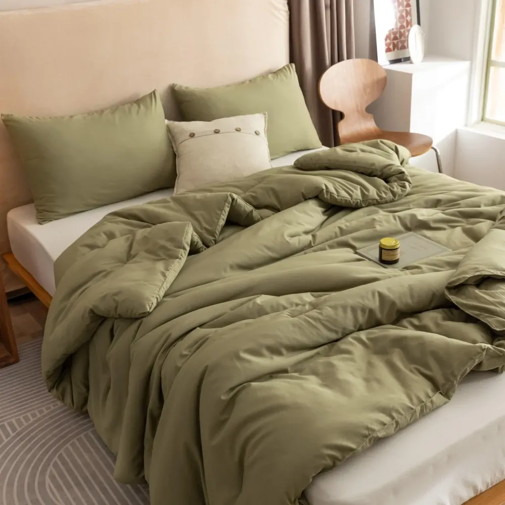 ROSGONIA Queen Comforter Set Olive Green, 3pcs Bedding Sets Queen (1 Boho Olive Comforter & 2 Pillowcases), All Season Lightweight Blanket Quilt ROSGONIA Queen Comforter Set Olive Green, 3pcs Bedding Sets Queen (1 Boho Olive Comforter & 2 Pillowcases), All Season Lightweight Blanket Quilt