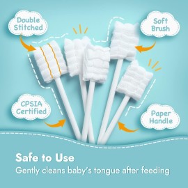 Papablic Baby Tongue Cleaner, Baby Oral Cleaner, Disposable Infant Mouth Cleaner Newborn, Upgrade Gum Cleaner with Paper Handle or Infants Ages 0-2 Years, 100 Pack Papablic Baby Tongue Cleaner, Baby Oral Cleaner, Disposable Infant Mouth Cleaner Newborn, Upgrade Gum Cleaner with Paper Handle or Infants Ages 0-2 Years, 100 Pack