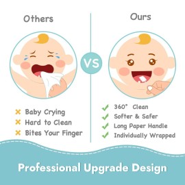 Papablic Baby Tongue Cleaner, Baby Oral Cleaner, Disposable Infant Mouth Cleaner Newborn, Upgrade Gum Cleaner with Paper Handle or Infants Ages 0-2 Years, 100 Pack Papablic Baby Tongue Cleaner, Baby Oral Cleaner, Disposable Infant Mouth Cleaner Newborn, Upgrade Gum Cleaner with Paper Handle or Infants Ages 0-2 Years, 100 Pack