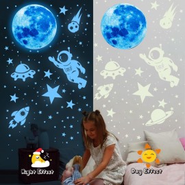 530Pcs Glowing Stars for Ceiling,Glow in The Dark Stars,Space Wall Decals Solar System Galaxy Planets Wall Stickers for Kids, Wall Decor for Girls Kids Bedroom Nursery Birthday Party Favor