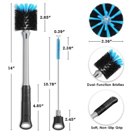 MOSOLAN 2-in-1 Bottle Brush with Straw Brush, Long Handle Water Bottle Scrubbing Brush, Built for Cleaning Sport Bottles, Baby Bottles, Water Bottles, Coffee Mugs, Wine Decanters, Flask, 1 Pack MOSOLAN 2-in-1 Bottle Brush with Straw Brush, Long Handle Water Bottle Scrubbing Brush, Built for Cleaning Sport Bottles, Baby Bottles, Water Bottles, Coffee Mugs, Wine Decanters, Flask, 1 Pack
