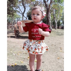 Mioglrie Newborn Baby Girl Clothes Romper Shorts Set Ruffle Infant Knitted Girls\' Clothing Daddys Little Maroon 0-3 Months Mioglrie Newborn Baby Girl Clothes Romper Shorts Set Ruffle Infant Knitted Girls\' Clothing Daddys Little Maroon 0-3 Months