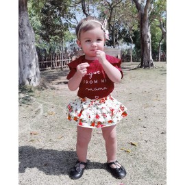 Mioglrie Newborn Baby Girl Clothes Romper Shorts Set Ruffle Infant Knitted Girls\' Clothing Daddys Little Maroon 0-3 Months Mioglrie Newborn Baby Girl Clothes Romper Shorts Set Ruffle Infant Knitted Girls\' Clothing Daddys Little Maroon 0-3 Months