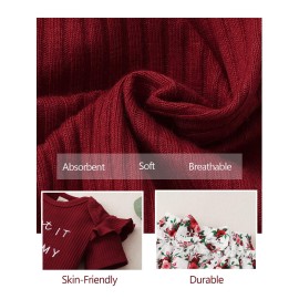 Mioglrie Newborn Baby Girl Clothes Romper Shorts Set Ruffle Infant Knitted Girls\' Clothing Daddys Little Maroon 0-3 Months Mioglrie Newborn Baby Girl Clothes Romper Shorts Set Ruffle Infant Knitted Girls\' Clothing Daddys Little Maroon 0-3 Months
