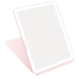 deweisn Folding Travel Mirror Lighted Makeup Mirror with 72 LEDs 3 Colors Light Modes, USB Rechargable, Portable, Ultra Thin, CompactVanity Mirror with Touch Screen Dimming for Cosmetic (Pink) deweisn Folding Travel Mirror Lighted Makeup Mirror with 72 LEDs 3 Colors Light Modes, USB Rechargable, Portable, Ultra Thin, CompactVanity Mirror with Touch Screen Dimming for Cosmetic (Pink)
